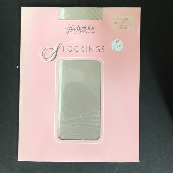NEW - Fredericks of Hollywood Stockings White Ivory #994 - Lot of 3 - One size - Picture 3 of 8